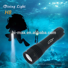 Hi-max Protable de volta para cima luz cree xm-l T6 conduziu lanterna led de prata